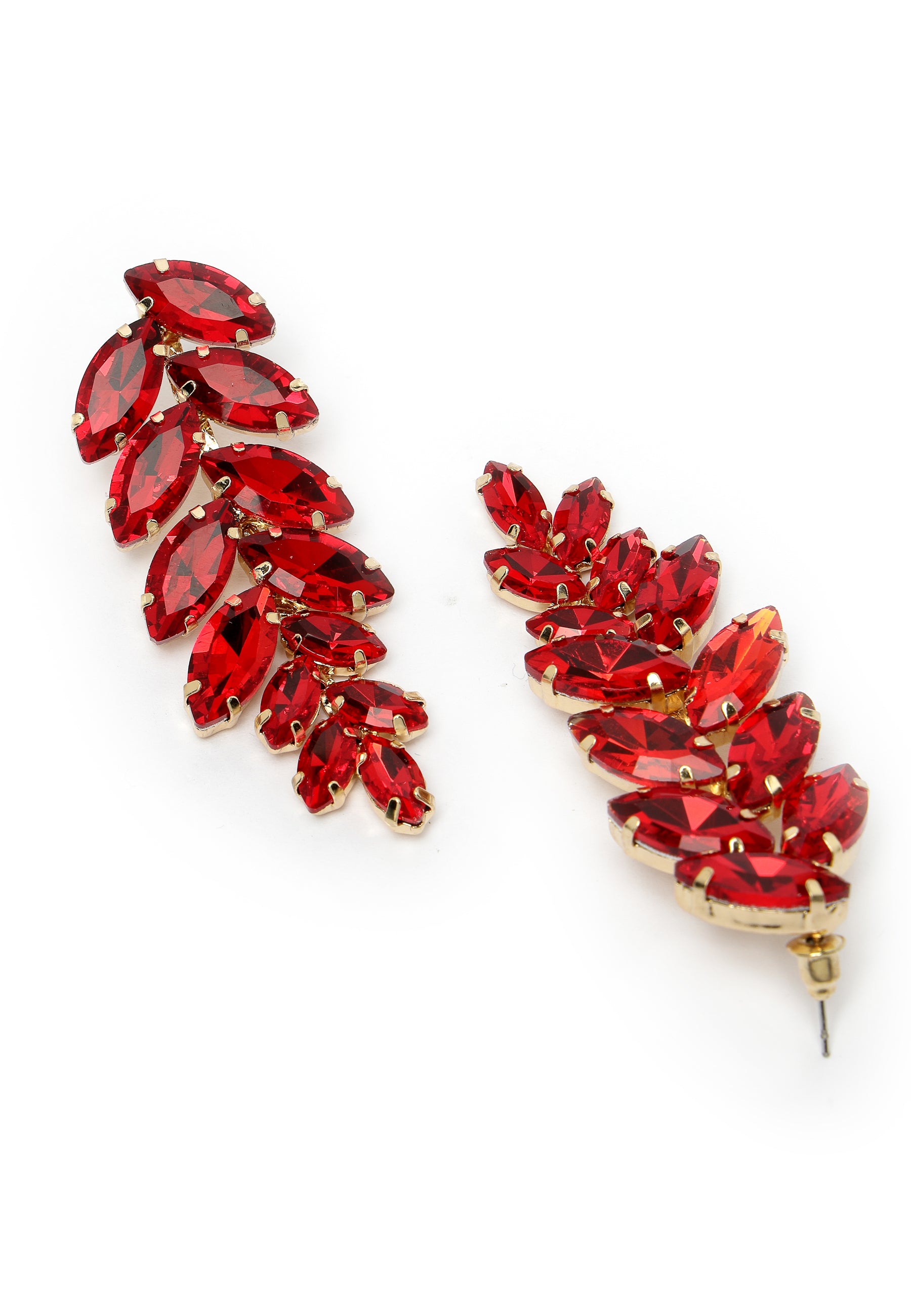 Boucles d'oreilles pendantes en forme de feuille rouge