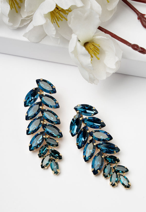 Turquoise Leaf-Shaped Drop Earrings