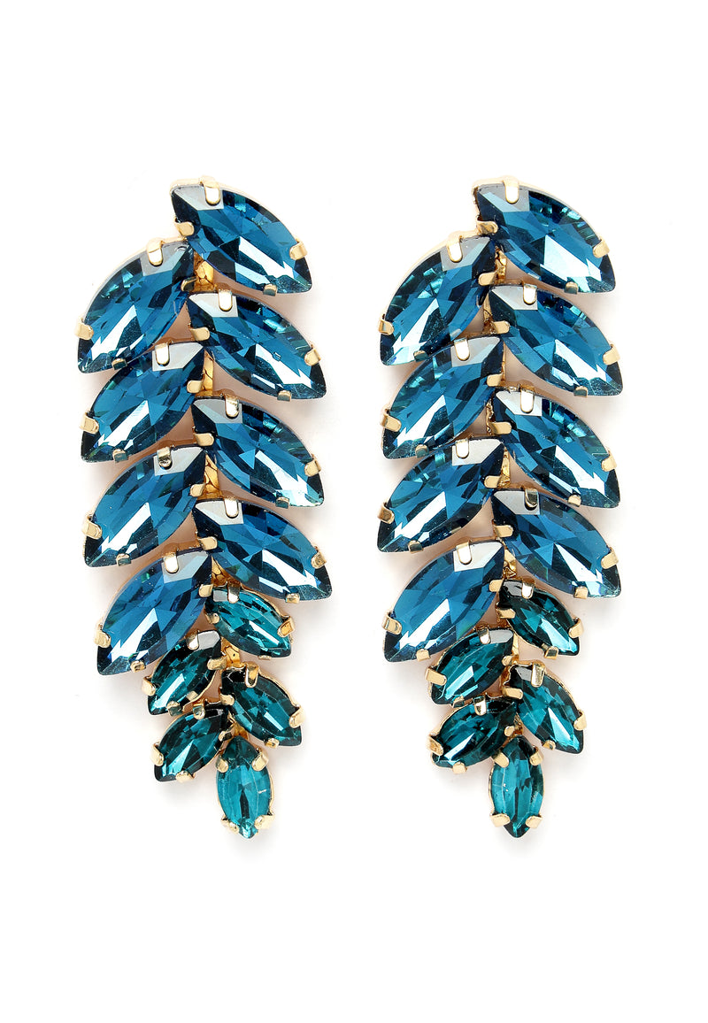 Boucles d'oreilles pendantes en forme de feuille turquoise