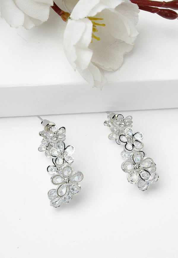 White Floral Earrings