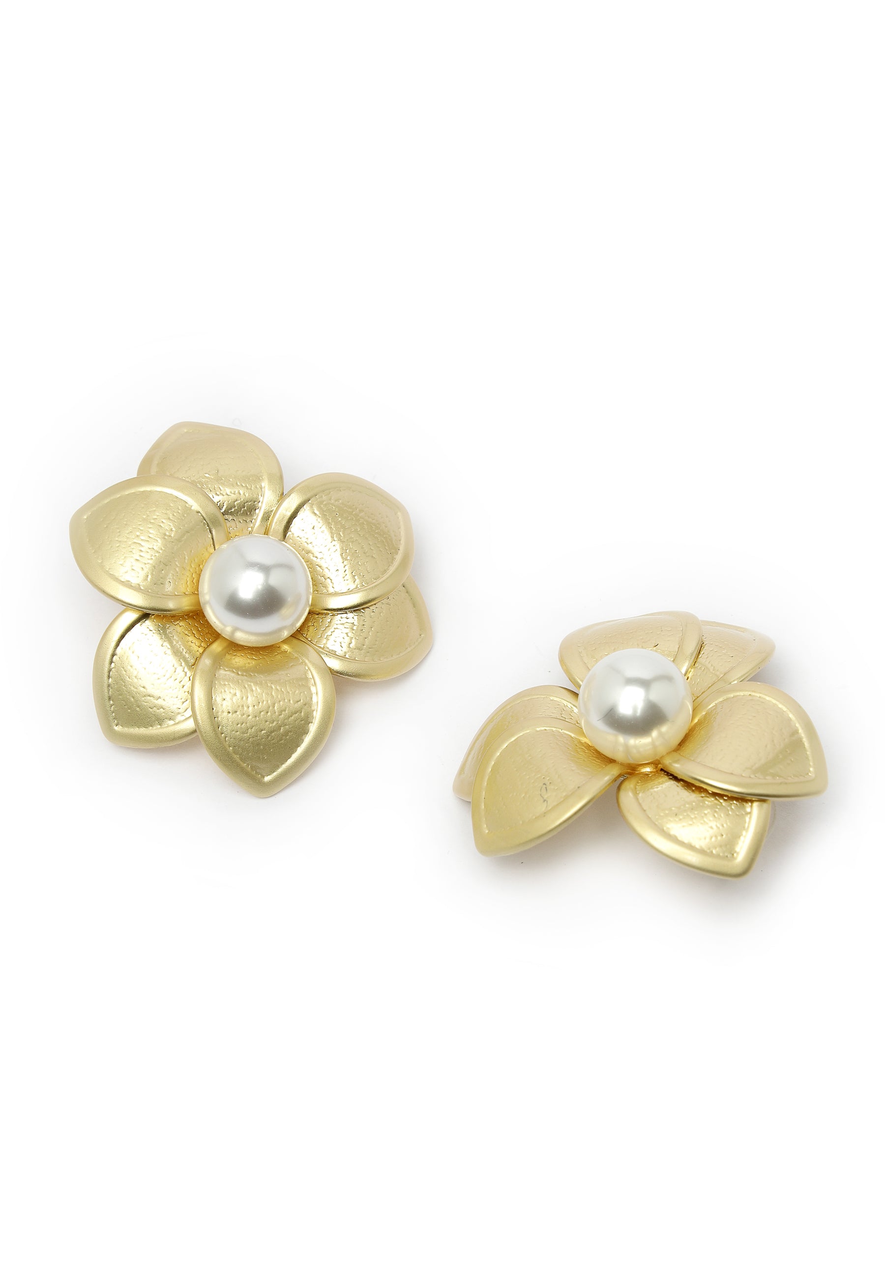 Gold-Coloured Floral Earrings