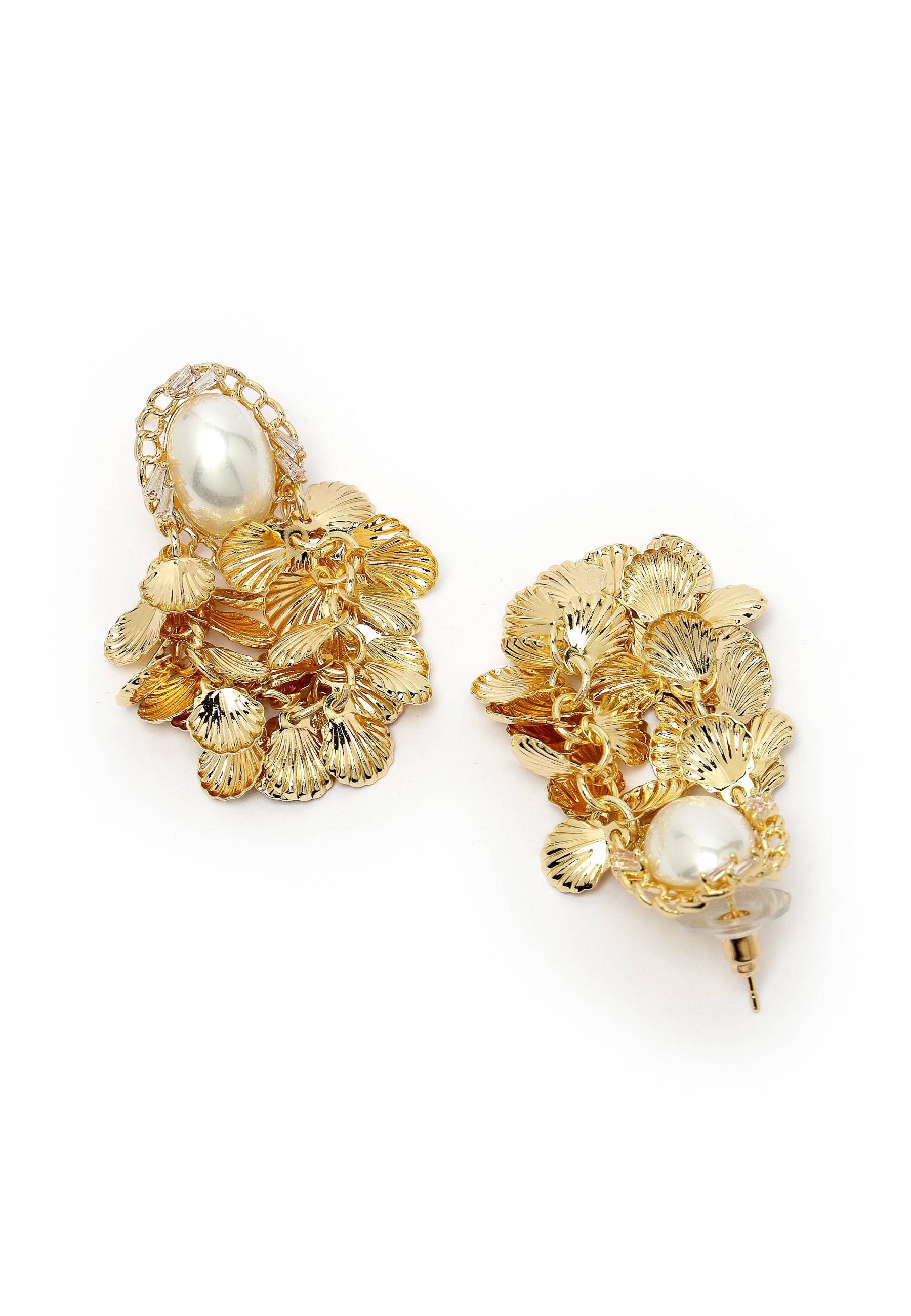 Gold-Coloured Beaded Earrings