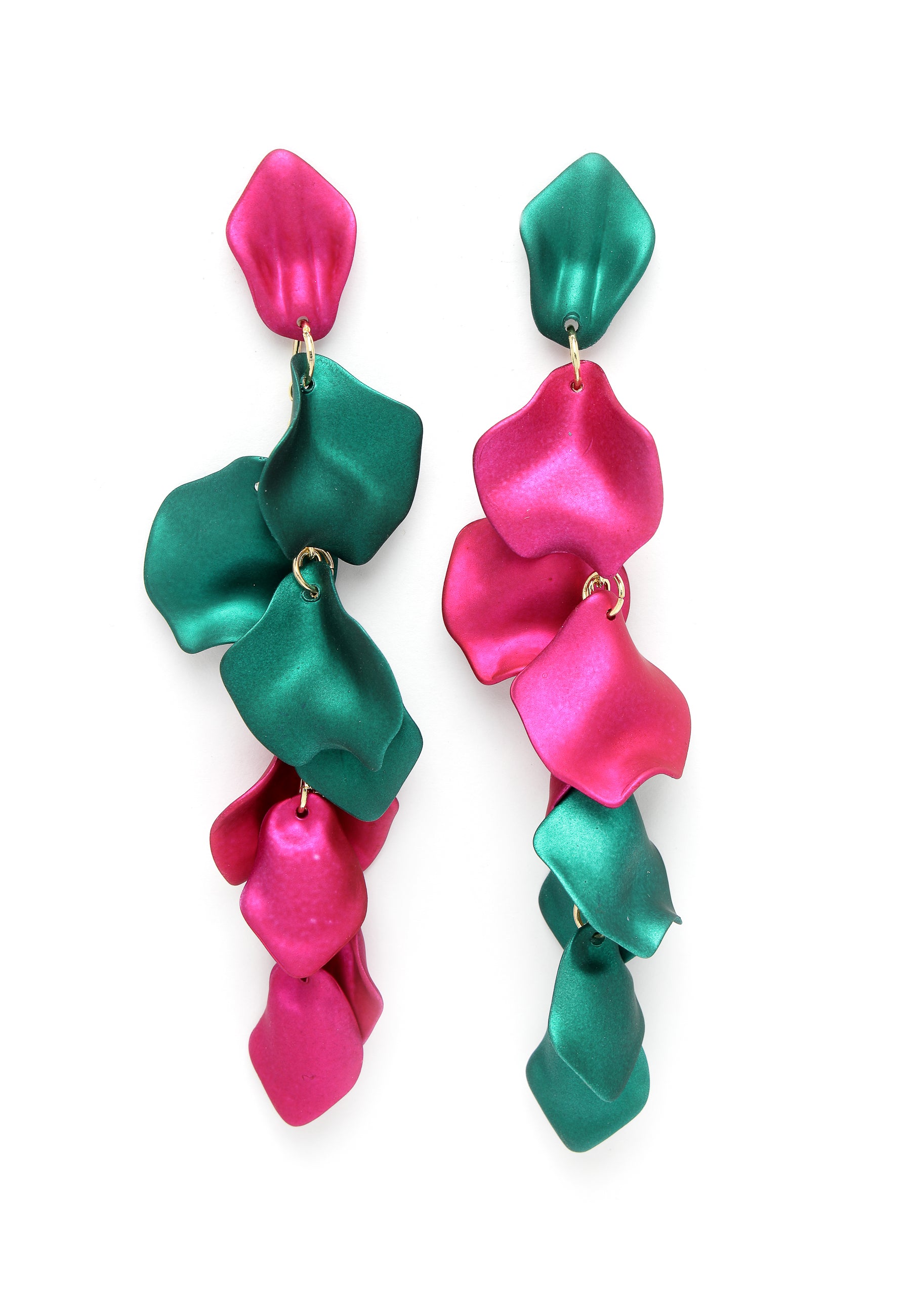 Luxury Statement Petals Shape Long Earrings