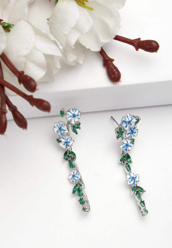 Boucles d’oreilles pendantes florales fantaisistes