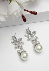 Zirconia Dangles Floral Hollow