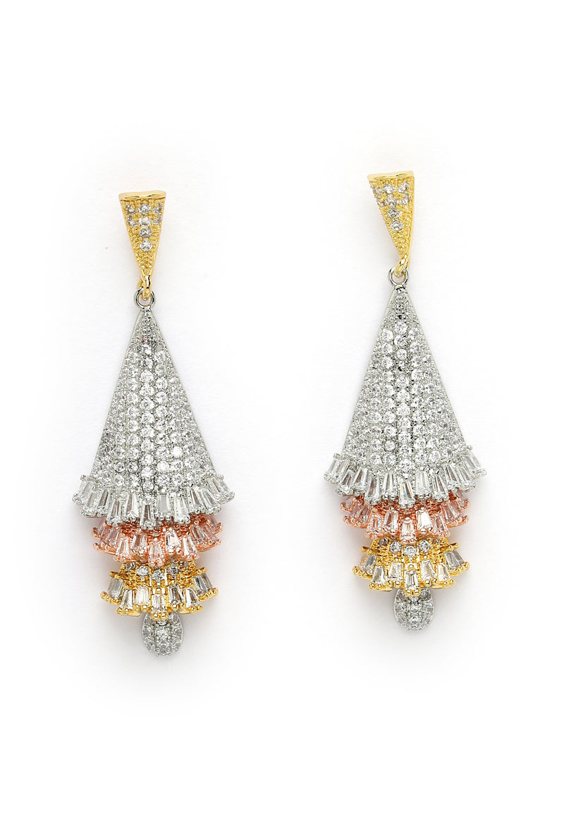 Zirconia Chandelier Drop Earrings