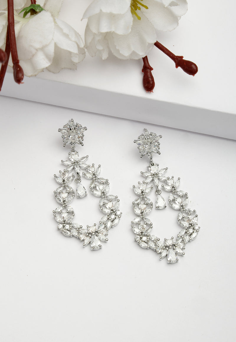 Luxury Floral Zirconia Earrings