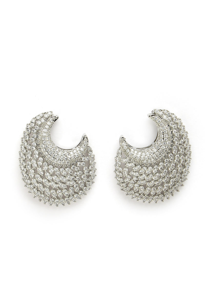 Boucles d'oreilles croissant de créateur en zircone cubique