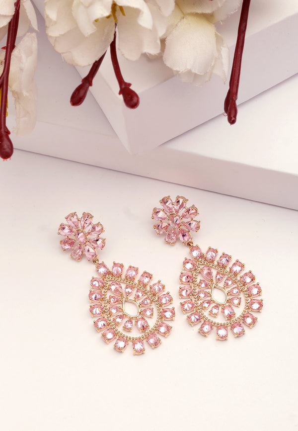 Diva Gleaming Floral Drop Earrings