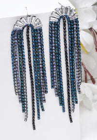 Radiant Embellished Crystal Tassel Earrings