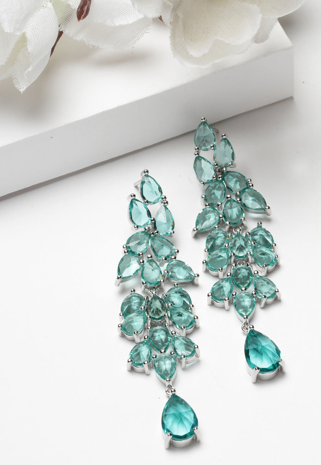 Long Drop Crystal Earrings