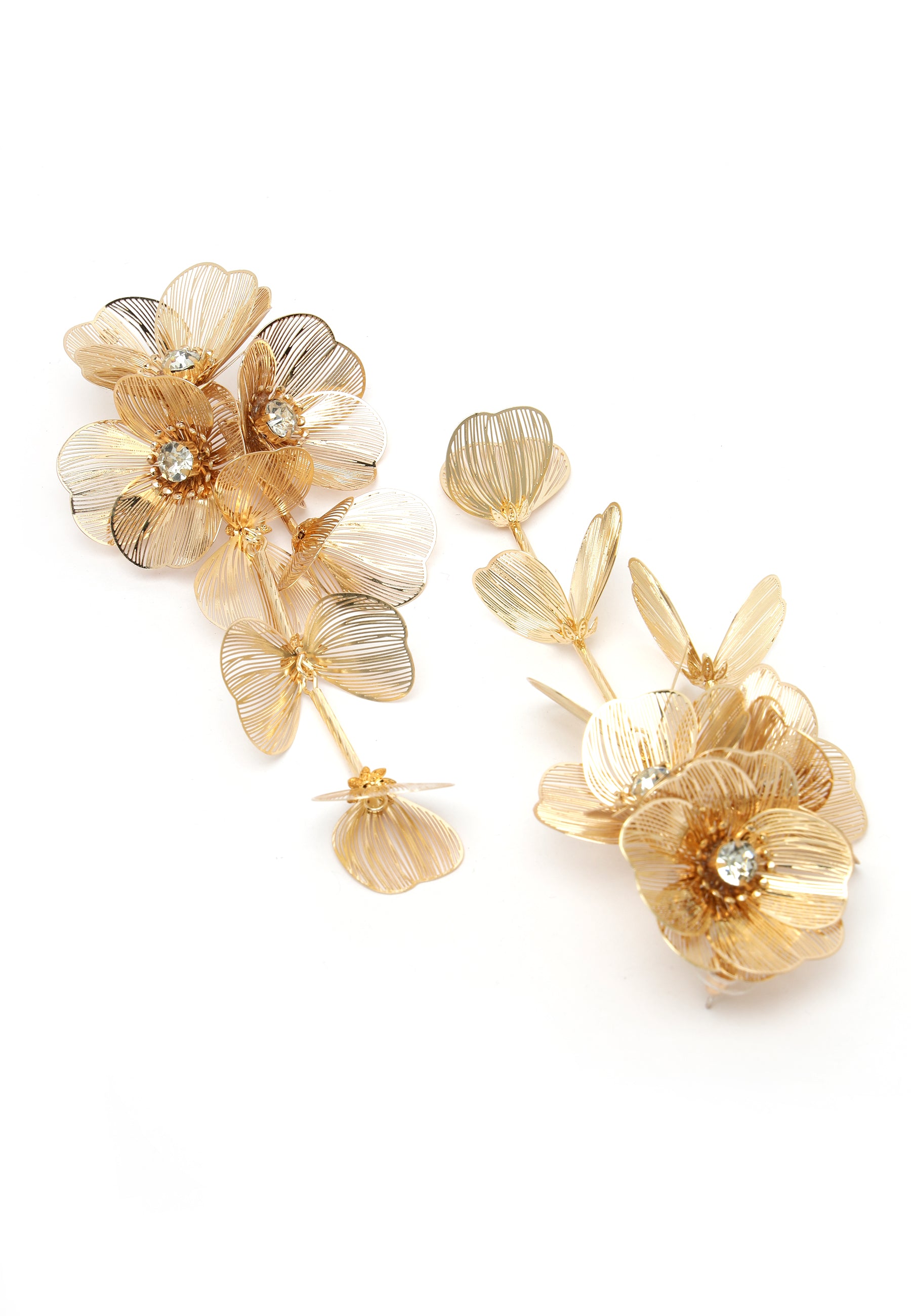 Orecchini placcati in oro con nappa Crystal Bloom