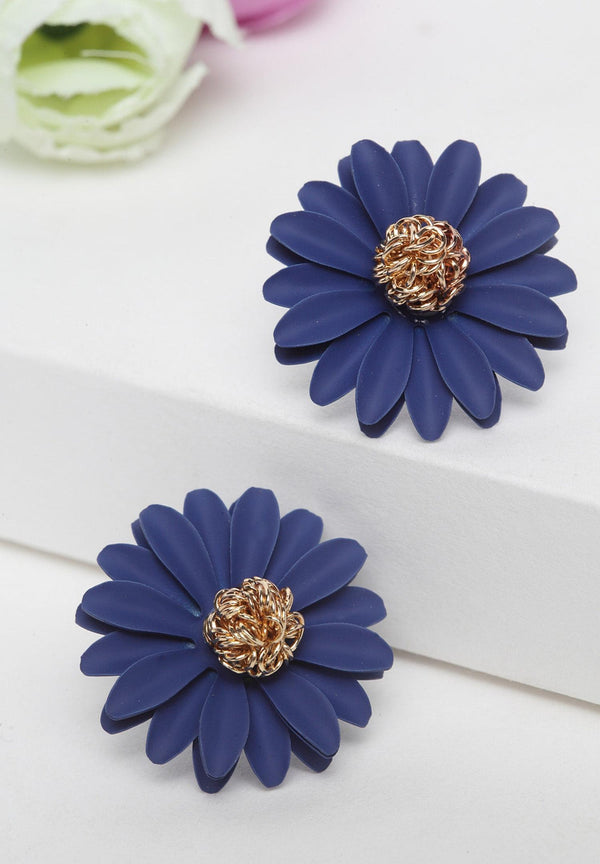 Blue Floral Studs
