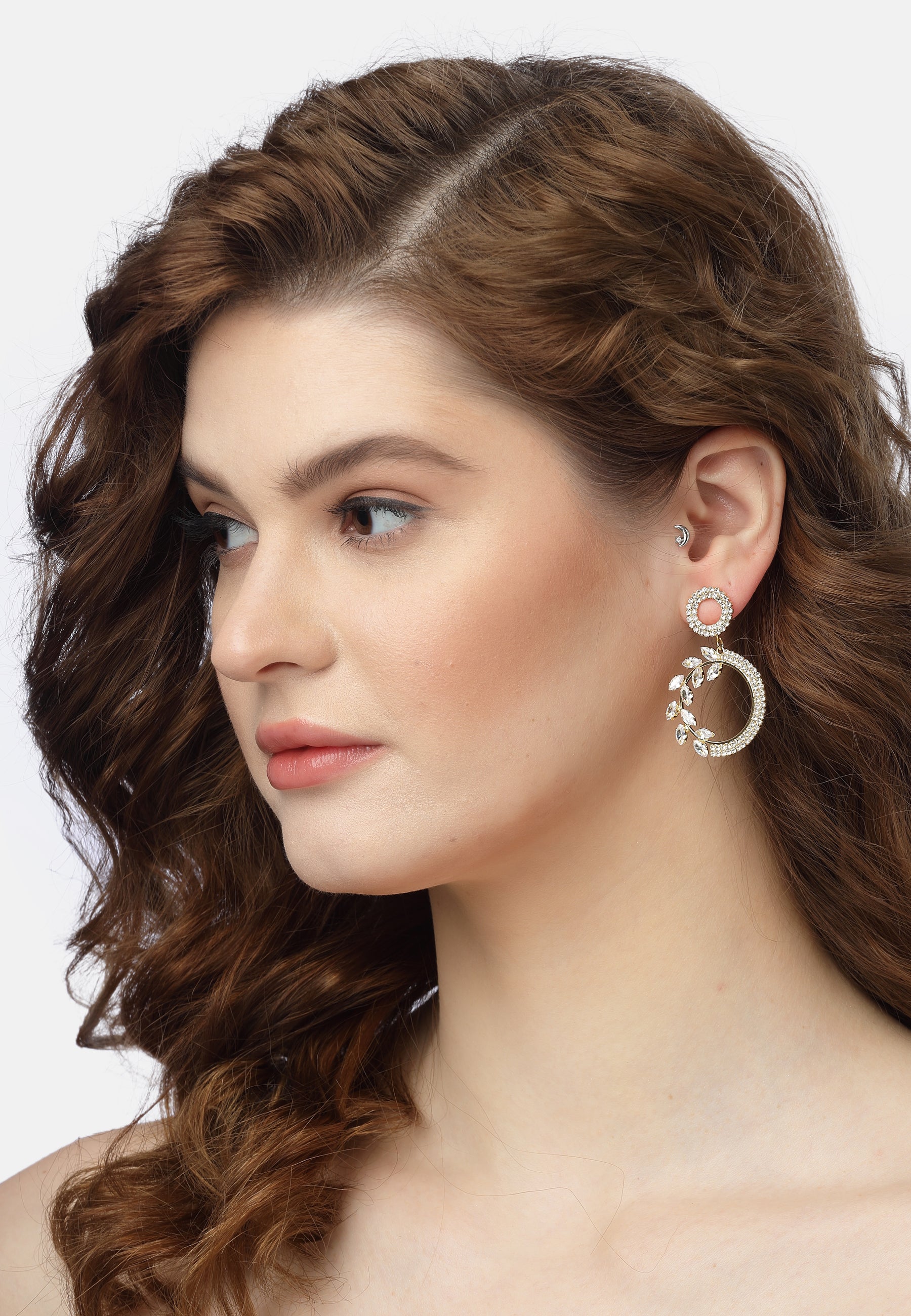 Elegant Drop Earrings with Floral Accents