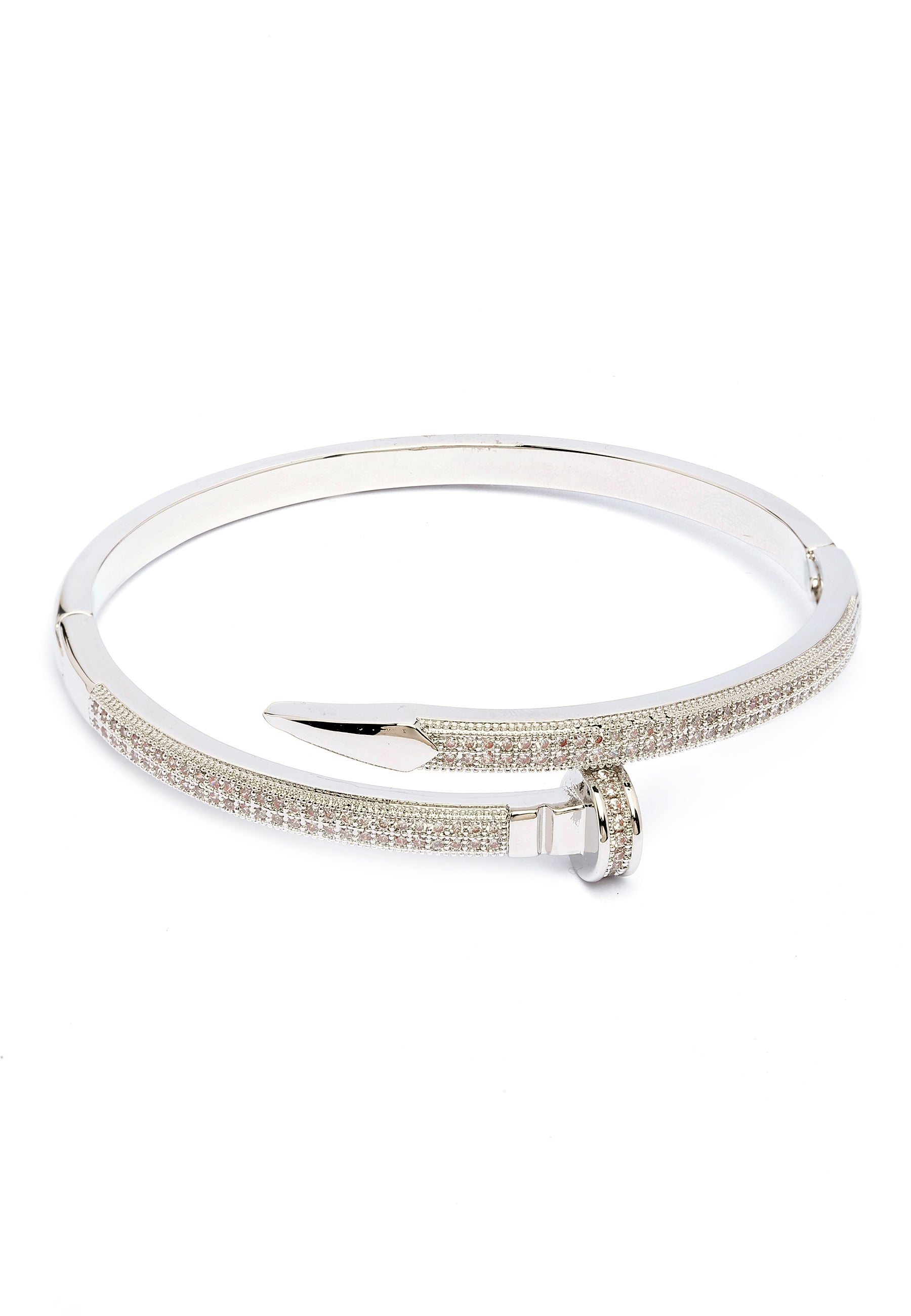 Scherpe Zilveren Glanzende Bangle