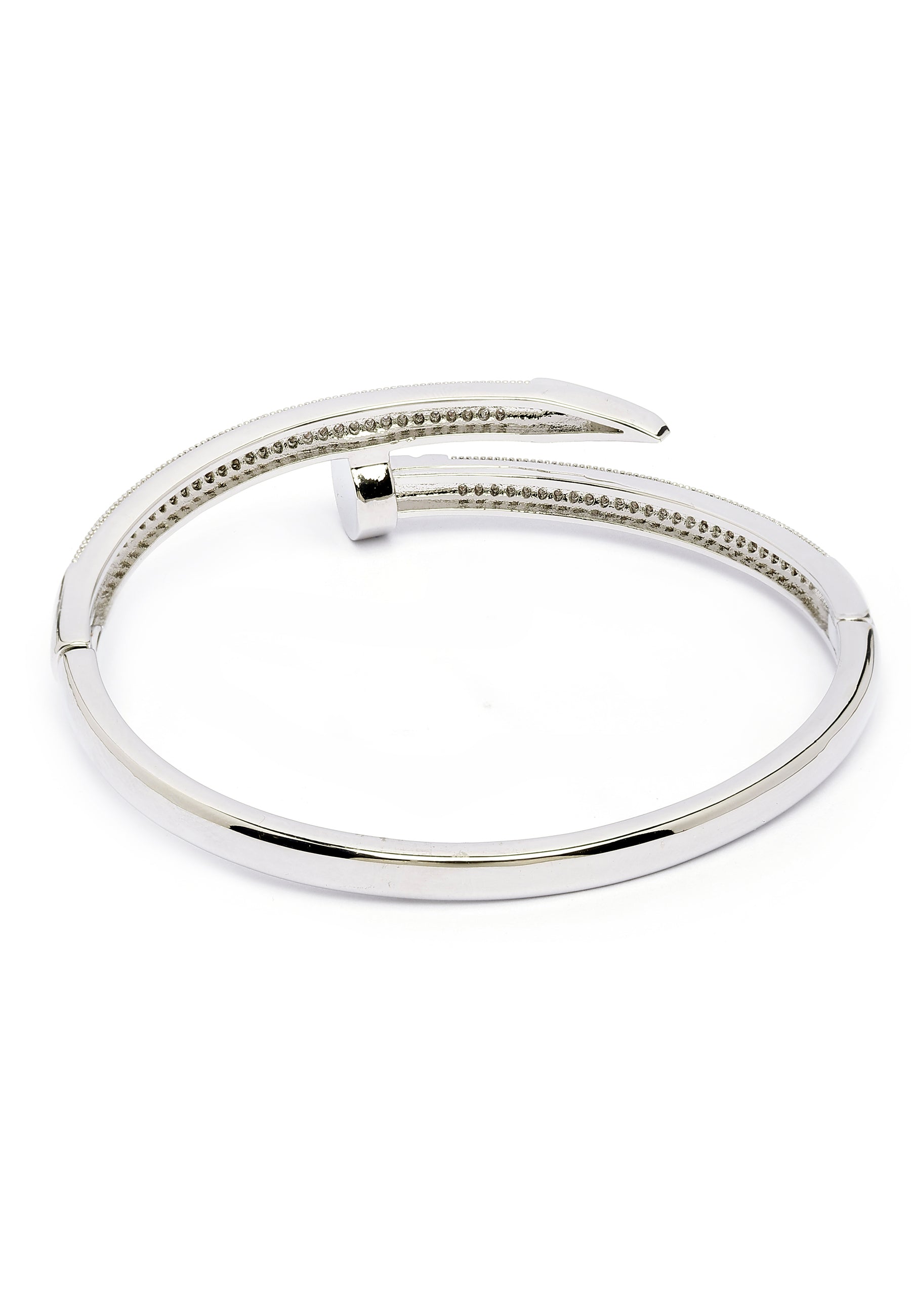 Scherpe Zilveren Glanzende Bangle