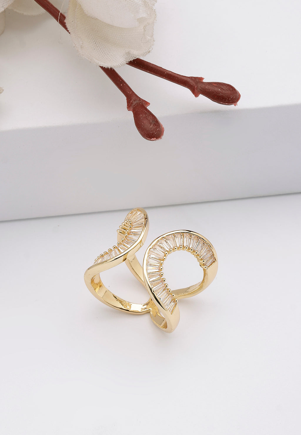 Anello Glam Golden Crescent