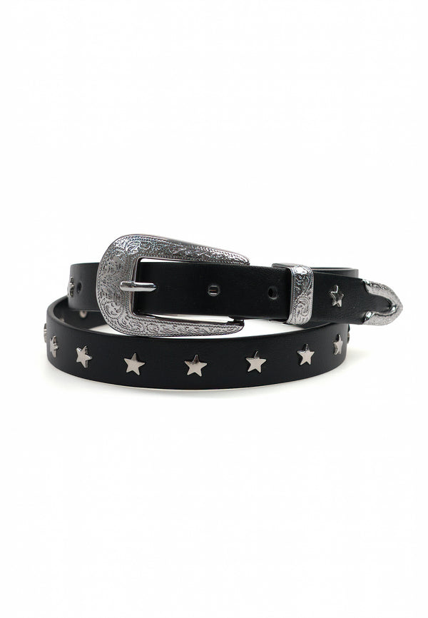 Schwarzer Retro Slim Gürtel