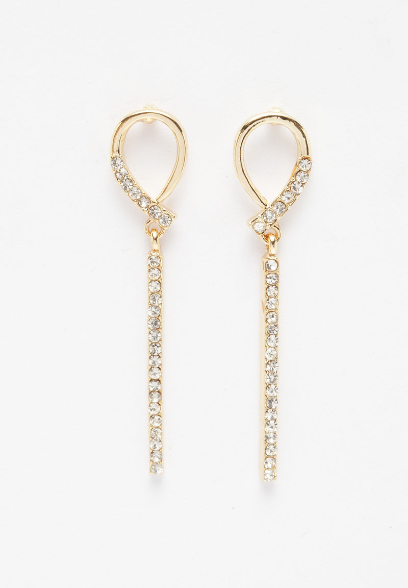Luxe guldpläterade kristallhängande örhängen