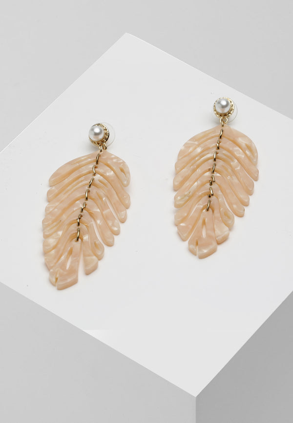 Boucles d'oreilles en acrylique à longues feuilles