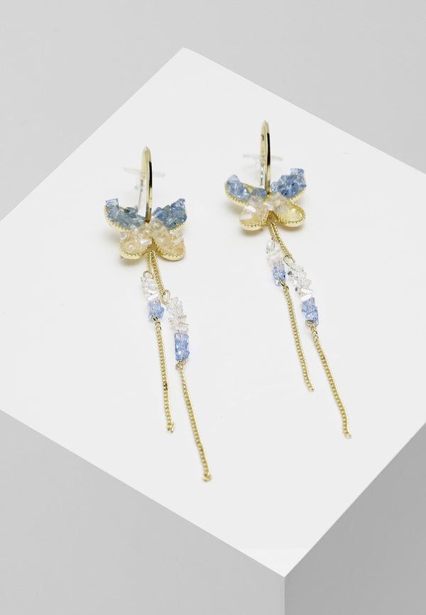 Hanging Butterfly Earrings in Blue