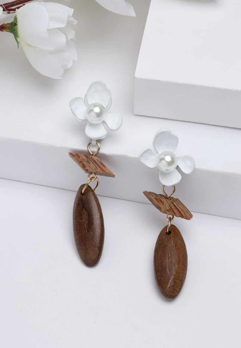 Pendientes colgantes de madera