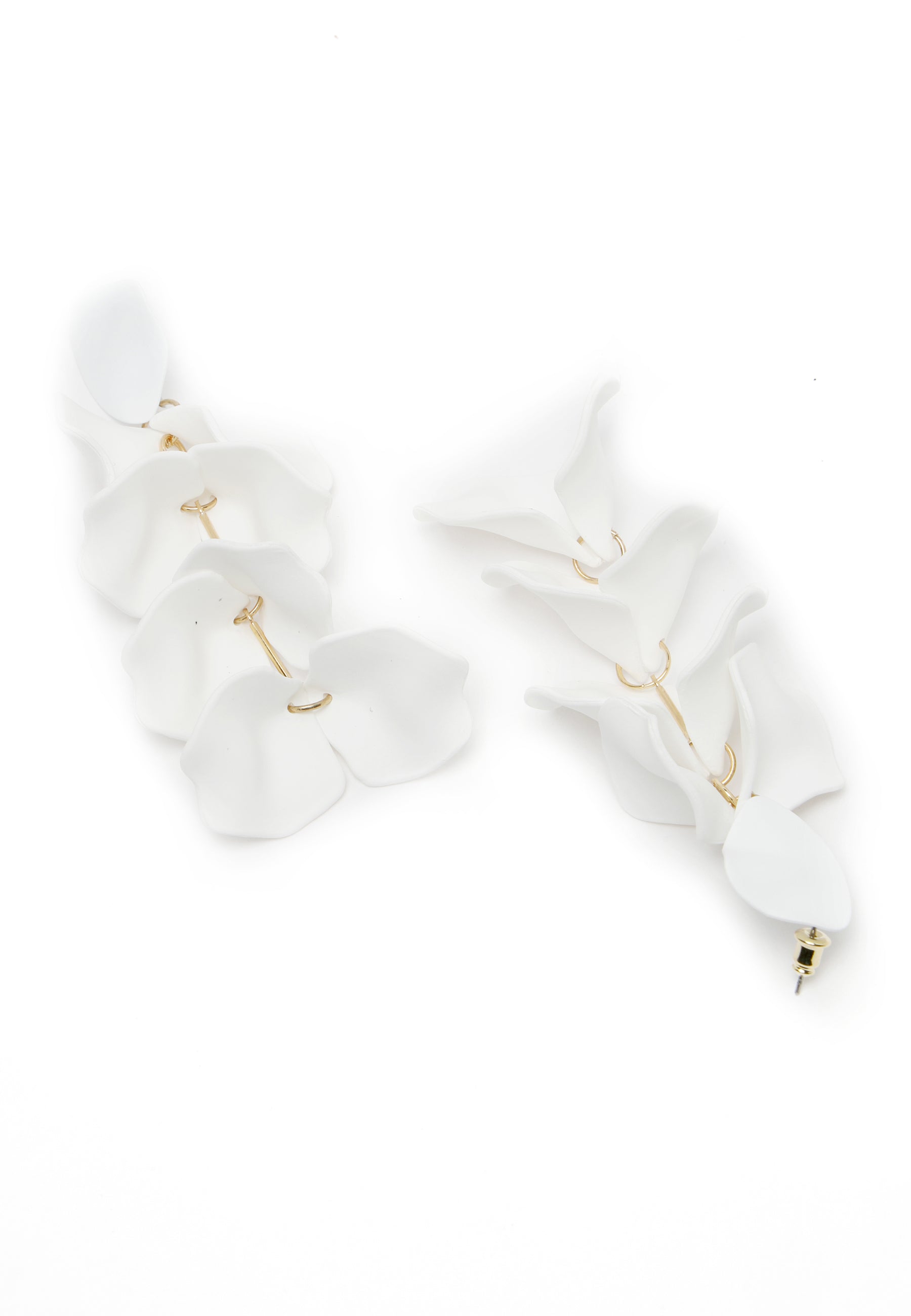 Luxe statement bloemblaadjes vormen lange oorbellen