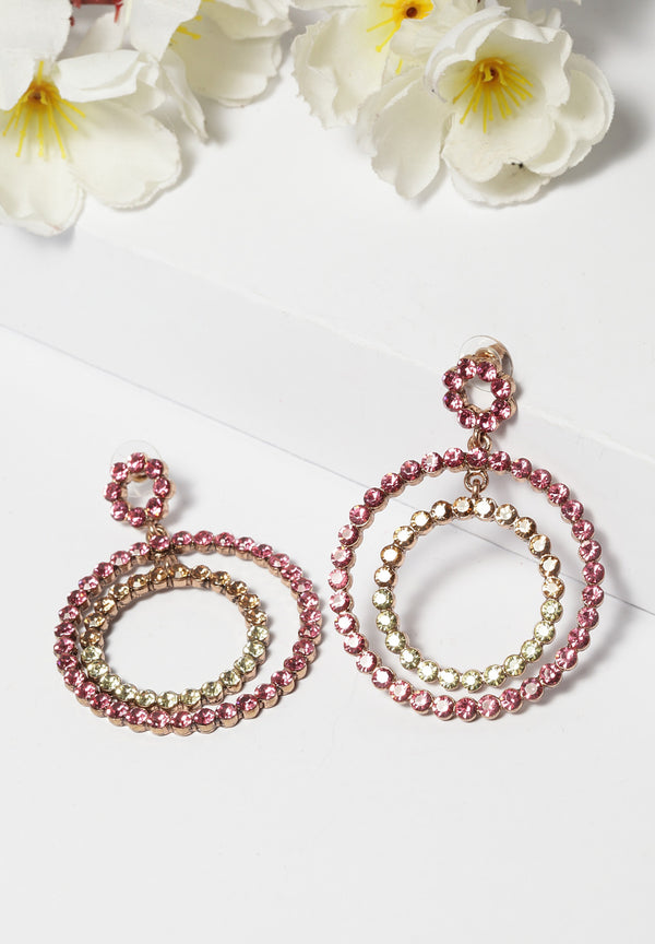 Pendientes de cristal circulares contemporáneos